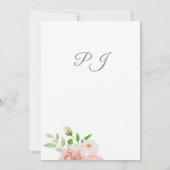 Elegante mit Monogramm Hochzeit mit Blumen Einladung (Rückseite)