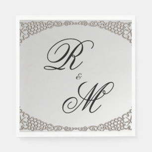 Elegante Mit Monogramm Hochzeit Serviette