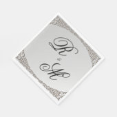 Elegante Mit Monogramm Hochzeit Serviette (Ecke)