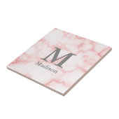 Elegante Mit Monogramm Imitat Rosa Marmor Fliese (Seite)