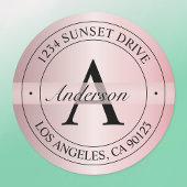 Elegante Mit Monogramm Imitate Rose Gold Wasserdic Etiketten