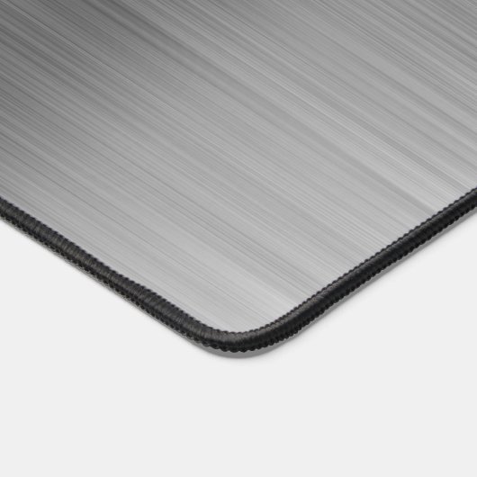 Elegante Mit Monogramm Imitate Silver Brushed Meta Schreibtischunterlage (Ecke)