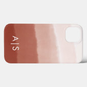 Elegante Mit Monogramm Initialen Kupfer Rust Ombre Case-Mate iPhone Hülle (Rückseite (Horizontal))
