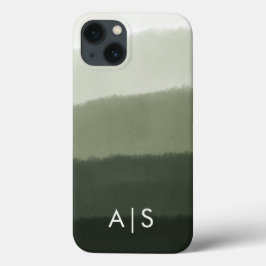 Elegante Mit Monogramm Initials Jungle Green Ombre Case-Mate iPhone Hülle
