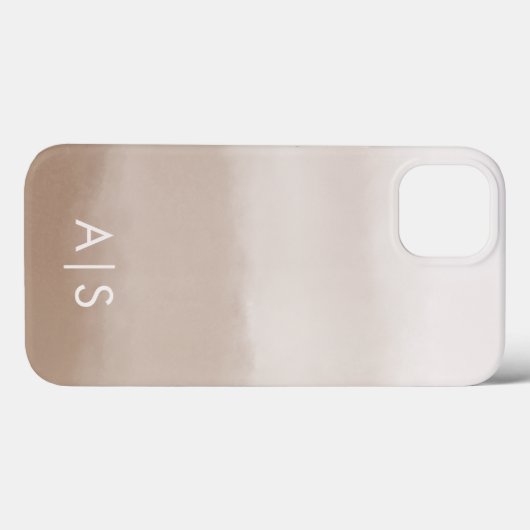 Elegante Mit Monogramm Initials Mushroom Brown Omb Case-Mate iPhone Hülle (Rückseite (Horizontal))