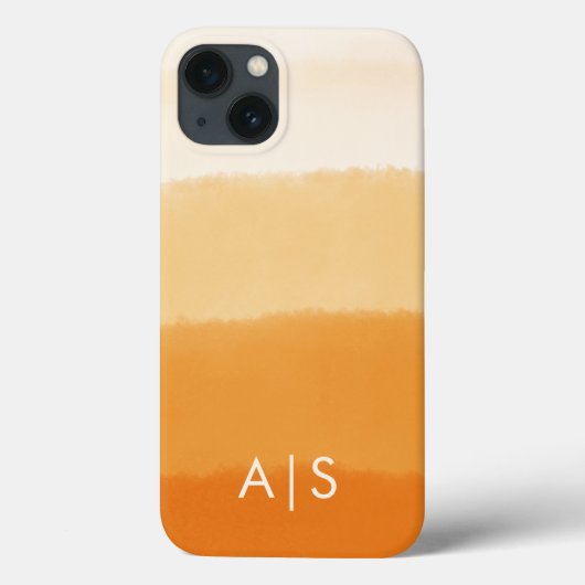 Elegante Mit Monogramm Initials Pumpkin Orange Omb Case-Mate iPhone Hülle (Rückseite)