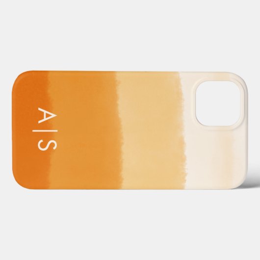 Elegante Mit Monogramm Initials Pumpkin Orange Omb Case-Mate iPhone Hülle (Rückseite (Horizontal))