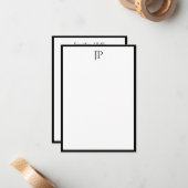 Elegante Mit Monogramm Kalligraphieskriptvorlage Mitteilungskarte (Vorderseite/Rückseite Beispiel)
