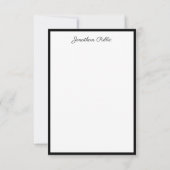 Elegante Mit Monogramm Kalligraphieskriptvorlage Mitteilungskarte (Rückseite)