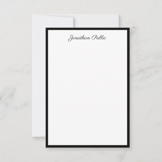 Elegante Mit Monogramm Kalligraphieskriptvorlage Mitteilungskarte (Rückseite)