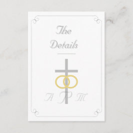 Elegante Mit Monogramm katholische Hochzeit Begleitkarte