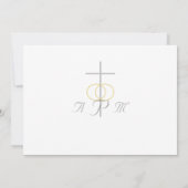 Elegante Mit Monogramm katholische Hochzeit Save The Date (Rückseite)