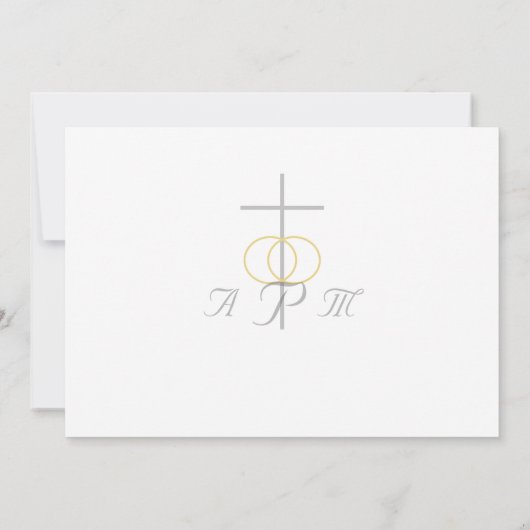 Elegante Mit Monogramm katholische Hochzeit Save The Date (Rückseite)
