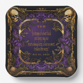 Elegante Mit Monogramm Liebe Zauber Gotische Hochz Pappteller