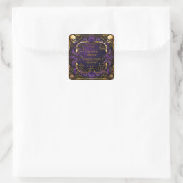Elegante Mit Monogramm Liebe Zauber Gotische Hochz Quadratischer Aufkleber
