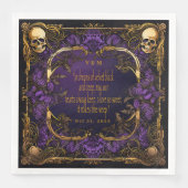 Elegante Mit Monogramm Liebe Zauber Gotische Hochz Serviette (Vorderseite)