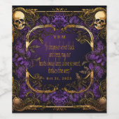 Elegante Mit Monogramm Liebe Zauber Gotische Hochz Weinetikett (Einzelnes Label)