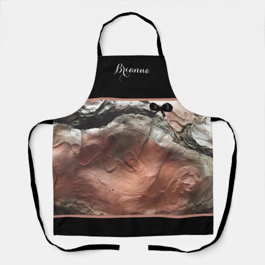 Elegante Mit Monogramm Mauve Silver Marbled Schürz Schürze (Vorderseite)