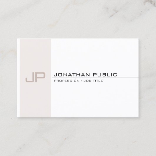 Elegante Mit Monogramm moderne, einfache Vorlage Visitenkarte (Vorderseite)