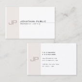 Elegante Mit Monogramm moderne, einfache Vorlage Visitenkarte (Vorne/Hinten)