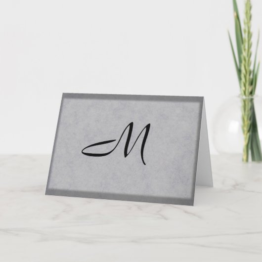 Elegante Mit Monogramm Notecard (Vorderseite)