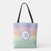 Elegante Mit Monogramm Pastel Rainbow Water Colors Tasche (Rückseite)
