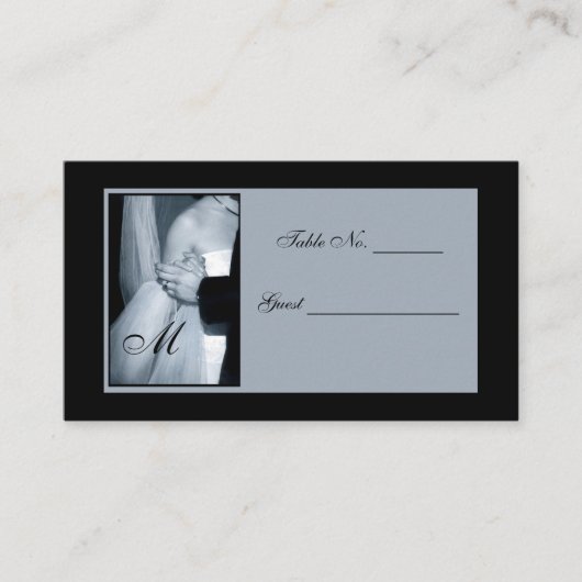 Elegante Mit Monogramm Platzkarte (Vorderseite)