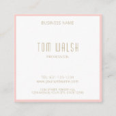 Elegante Mit Monogramm rosa Goldkarte Quadratische Visitenkarte (Rückseite)