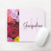 Elegante Mit Monogramm Rose Frauenmaus Mousepad (Mit Mouse)