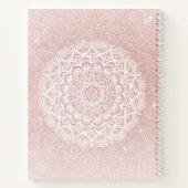 Elegante Mit Monogramm Rose Gold Glitzer Girly Notizblock (Rückseite)