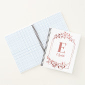 Elegante mit Monogramm Rose Goldrahmen Blätter wei Notizblock (Innenseite)