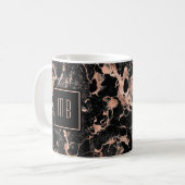 Elegante Mit Monogramm Rose Kaffeetasse (Vorderseite Links)