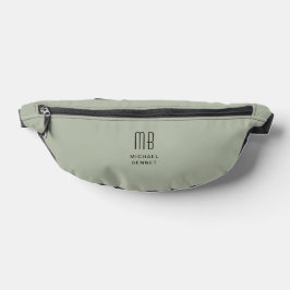 Elegante Mit Monogramm Sage Green Bauchtasche