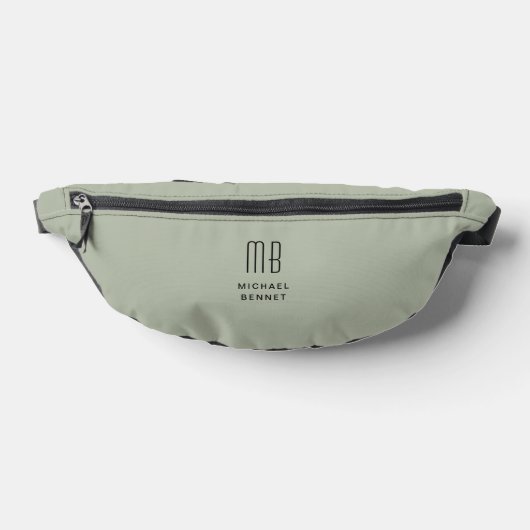 Elegante Mit Monogramm Sage Green Bauchtasche (Ablage )