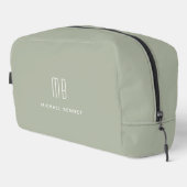 Elegante Mit Monogramm Sage Green Waschbeutel (Rechte Ecke)