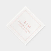 Elegante Mit Monogramm Script Wedding Rose Gold Servietten Mit Folie (Rechts)