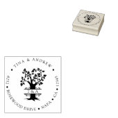 Elegante Mit Monogramm Tree Rücksendeadresse Gummistempel (Stempel)