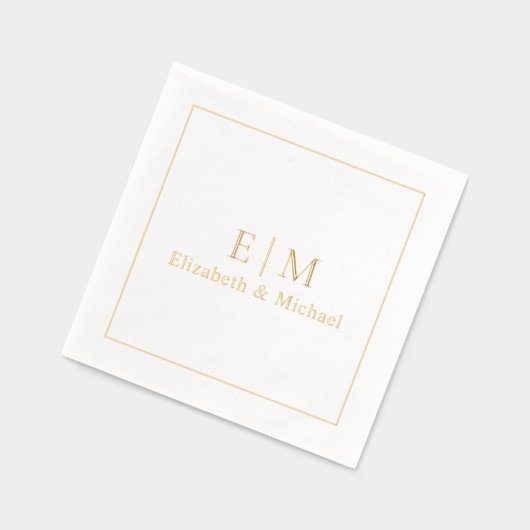 Elegante Mit Monogramm Typografie Simple Wedding G Servietten Mit Folie (Links)