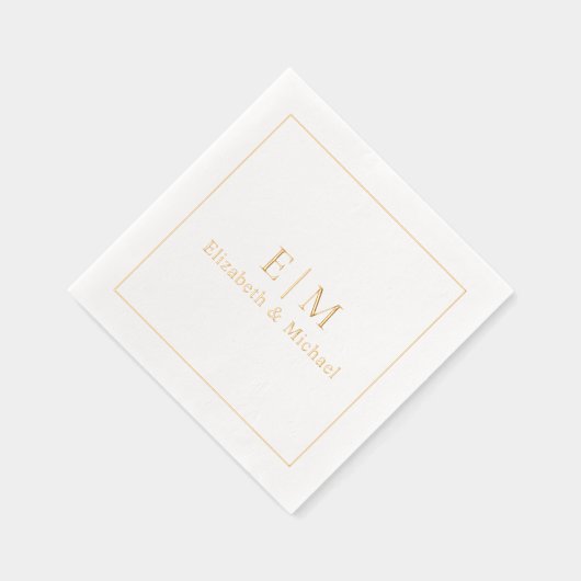 Elegante Mit Monogramm Typografie Simple Wedding G Servietten Mit Folie (Rechts)