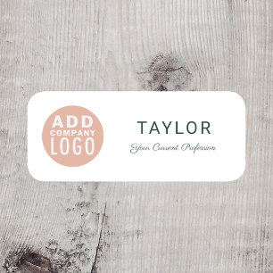 Elegante Mitarbeiter für moderne Firmenlogos Namensschild