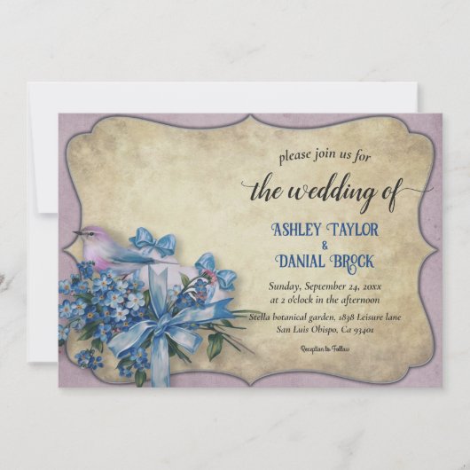 Elegante Mittelalter Moderne, florale Rustikale Ho Einladung (Vorderseite)