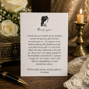 Elegante mittelalterliche Fantasy-Hochzeit Dankeskarte