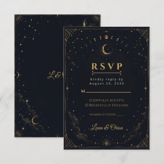 Elegante Mitternachts-Himmelhochzeit-Antwortkarte RSVP Karte