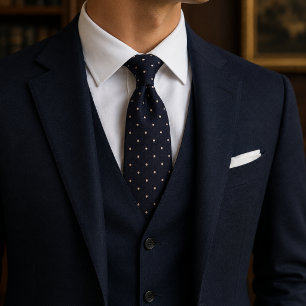 Elegante Mitternachtsblaue Krawatte mit dezenter B