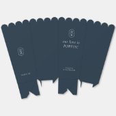 Elegante Mitternachtsblaue Monogramm-Popcorn-Gesch Geschenkschachtel (Ungeklappt)