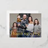 Elegante Mix Foil Foto Erntedank Postkarte (Vorderseite/Rückseite)