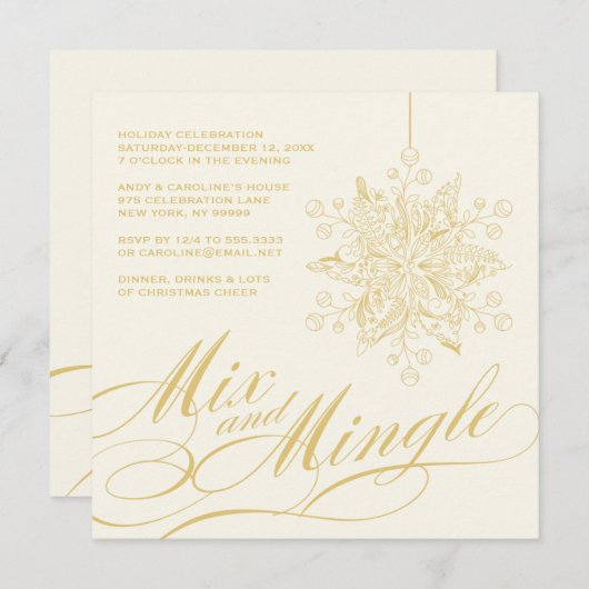 Elegante Mix & Mingle Einladung (Vorne/Hinten)