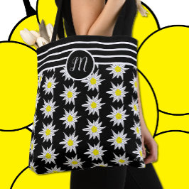 Elegante Mix Muster Schwarze Tasche mit Monogramm