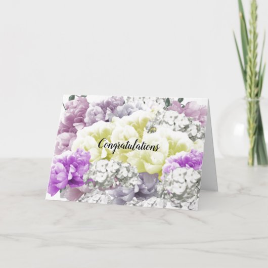 Elegante Mixed Spring Bouquet Congratulation Card Karte (Vorderseite)