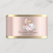 Elegante Mixer Blume Gold Stripe Rose Goldene Bäck Visitenkarte (Vorderseite)
